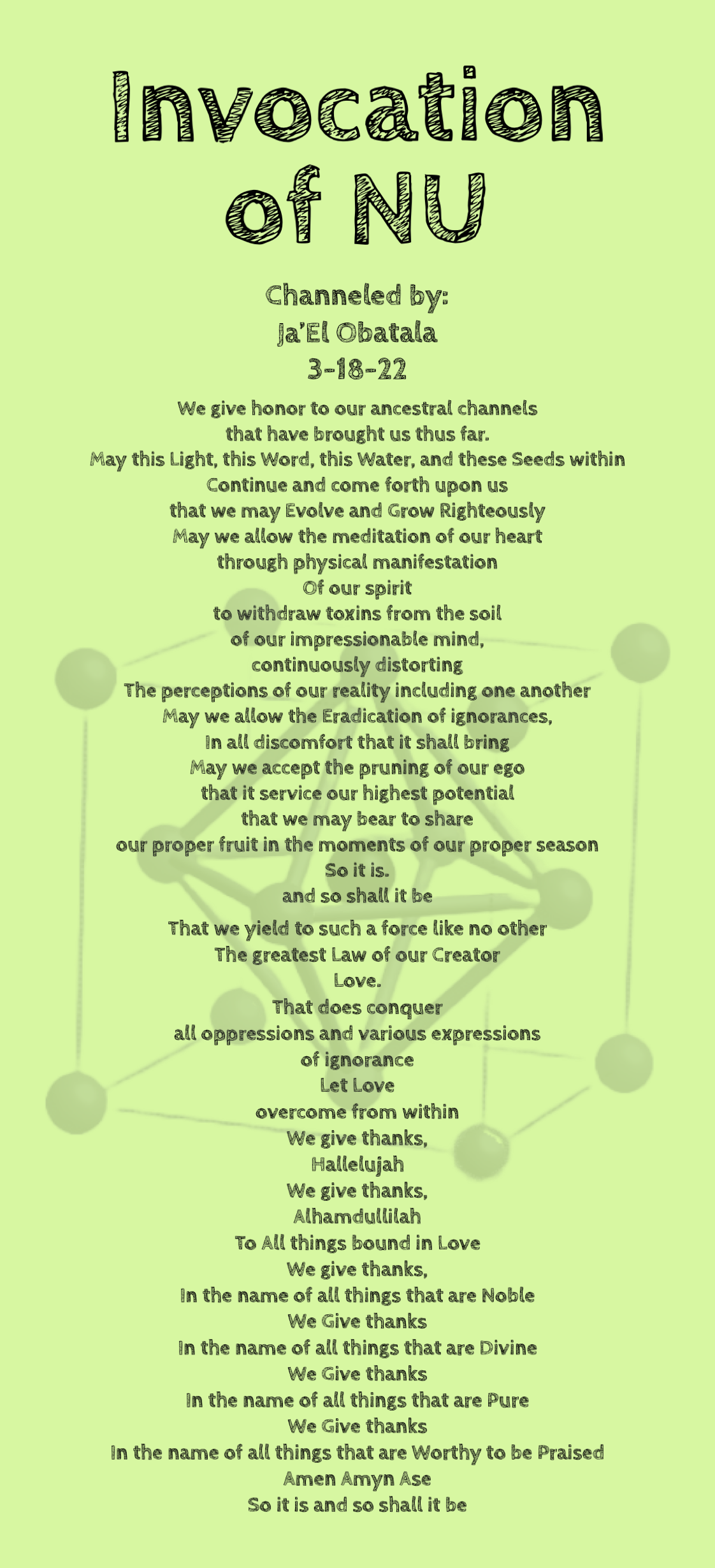 Original Invocation of NU commissioned visual