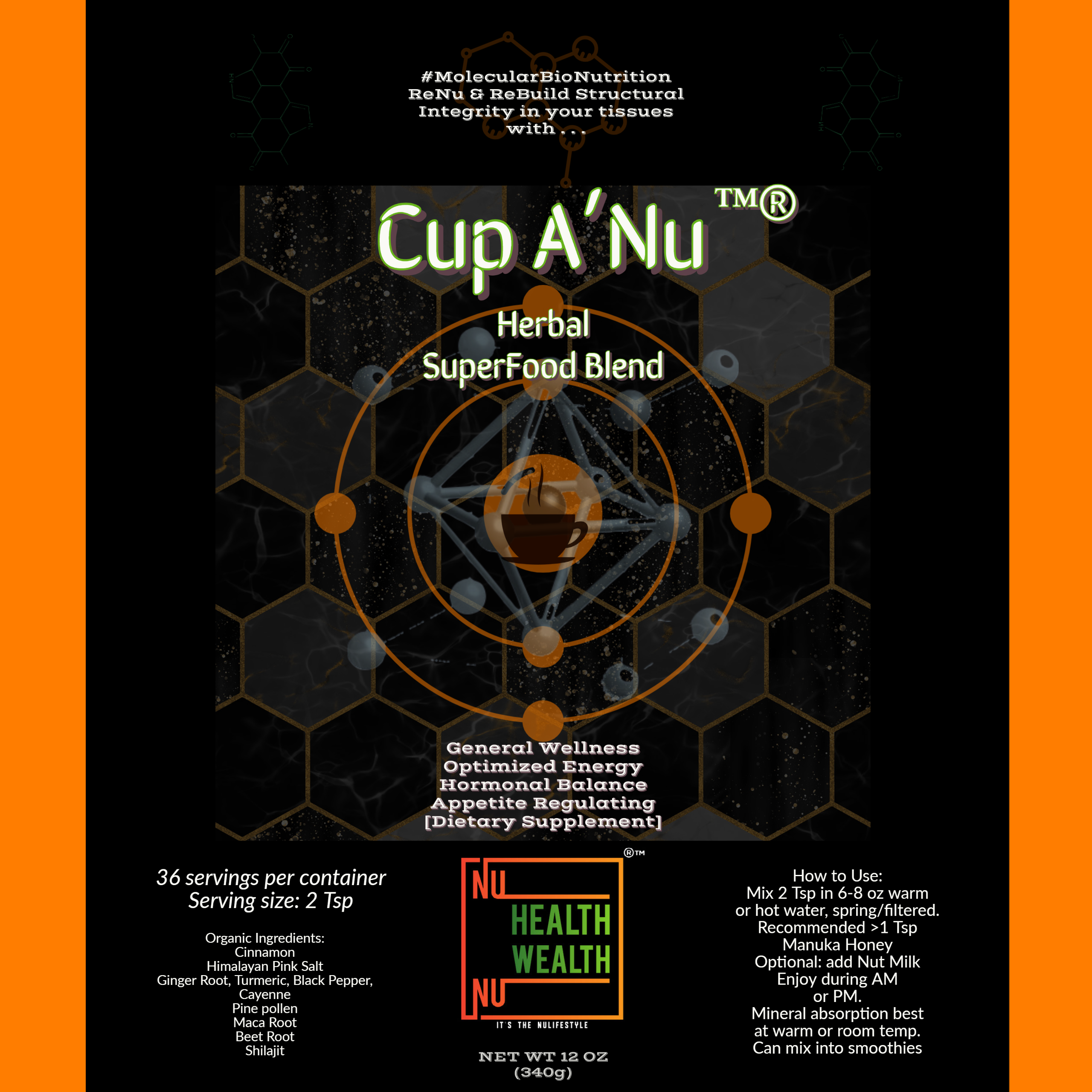 Cup A’NU label artwork.
